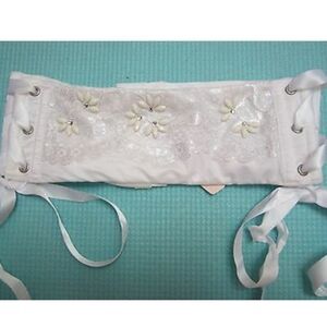 Bridal white VS beaded satin waist cincher xs/sm